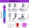 16pcs Silver Metal Tips Diamond Painting Pen Kits, 6pcs Stainless Steel Tips, 6 Glue Clays, 2 Finger Sleeves , 5D Diamond Painting Accessories Tools for DIY Craft, Comfort Grip and Faster Drilling
